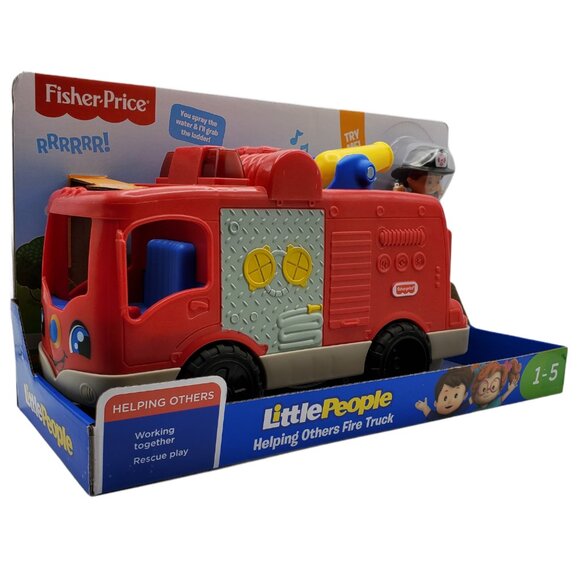 Fisher Price Fire Engine Truck Little People Toy Light Up & Singing Ages 1-5 - Picture 6 of 7